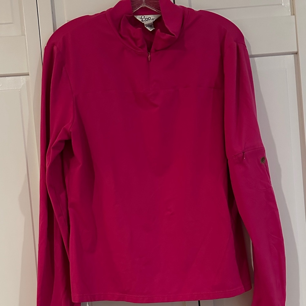 Lily Pulitzer Sz Large collar zip pullover